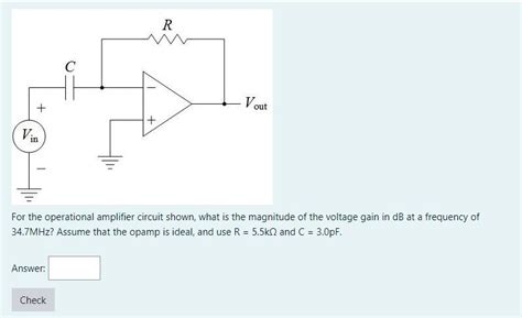 Solved For the operational amplifier circuit shown, what is | Chegg.com