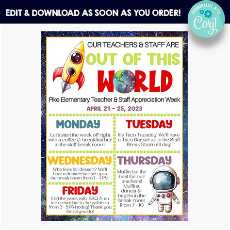 Teacher appreciation week flyer staff invitation printable etsy – Artofit