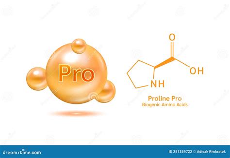 Molecule Of Proline Pro An Amino Acid Used In The Biosynthesis Of