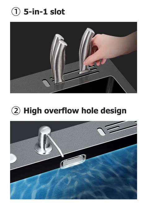 Ультразвуковая умная кухонная раковина из нержавеющей стали для мытья ...