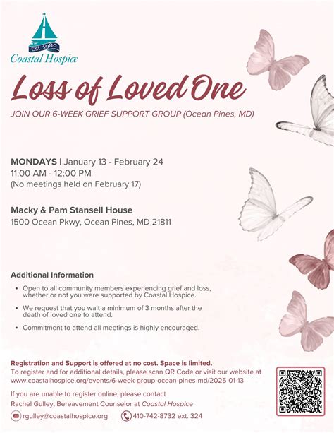 Loss of Loved One: 6-Week Grief Support Group (Ocean Pines MD