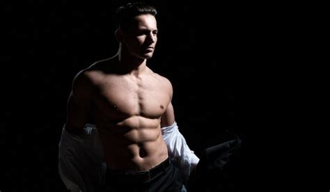 Premium Photo Muscular Guy With Sexy Torso Strong Man Showing His Perfect Naked Body Bare Torso