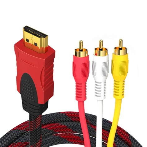 HDMI Zu 3RCA Audio Video AV Kabel Chinch Stecker Konverter Adapter Male