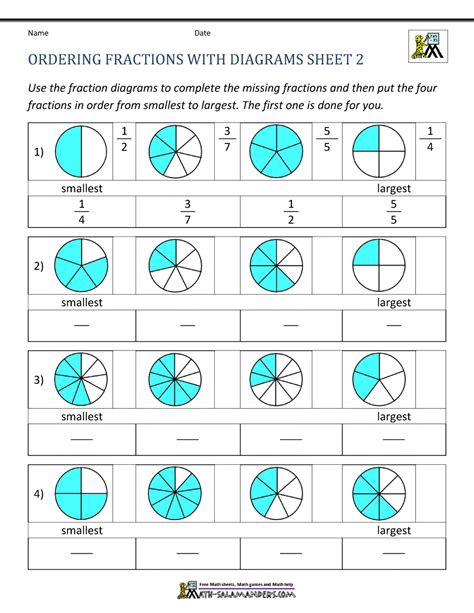 Comparing Fractions Worksheet