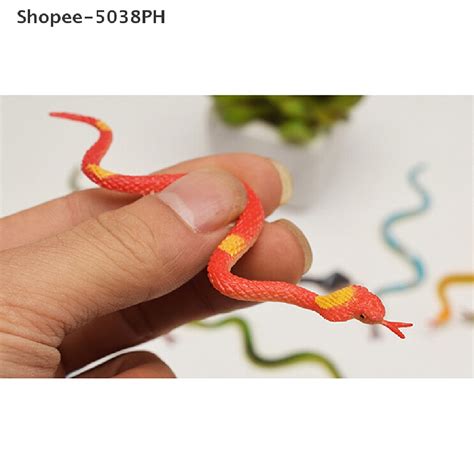 Shopee 5038ph 12pcs High Simulation Toy Plastic Snake Model Funny Scary