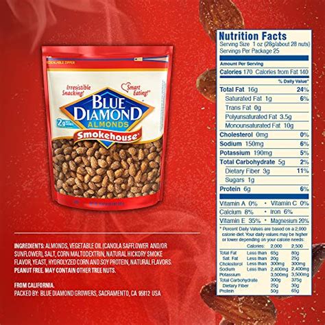 Blue Diamond Almonds Smokehouse Flavored Snack Nuts 25 Oz Resealable Bag Pack Of 1 Pricepulse