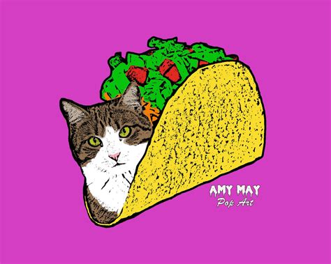 Taco Cat Pop Art // Cat Art // Cat Taco // 10x8 Print | Etsy