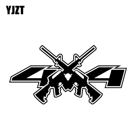 Yjzt 16784cm Interesting 4x4 Gun Car Sticker Decoration Vinyl