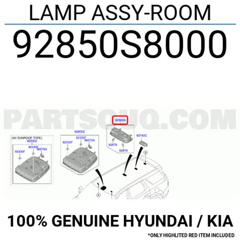 LAMP ASSY-ROOM 92850S8000 | Hyundai / KIA Parts | PartSouq