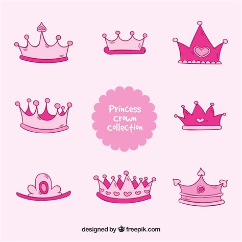 Free Vector | Pink princess crown collection