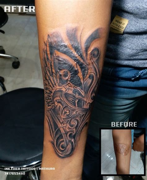 Scar Cover up Tattoo Done at Ink Fixer Tattoos | Mathura Best Tattoo Studio in Mathura # ...