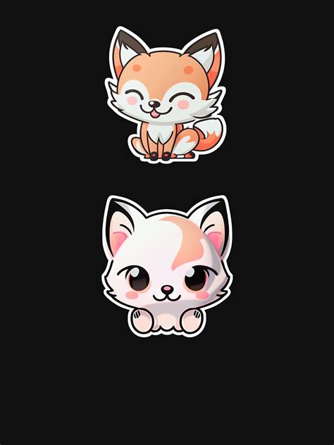 Kawaii Fox Sticker Pack T Shirt For Sale By Midjourneymen Redbubble Fox T Shirts Cute T