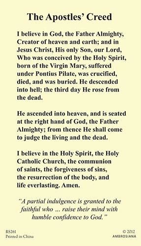 Laminated Apostles Creed Flashcard Traditional Artofit