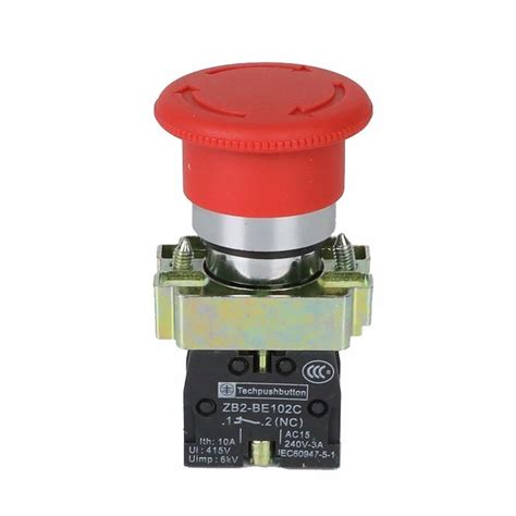 1pcs Nc Momentary Latching 22mm Red Mushroom Emergency Stop Push Button