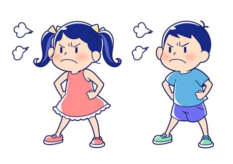 怒る子供 無料イラスト素材｜素材ラボ