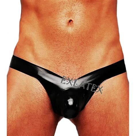 Latex Panties Mens Fetish Underwear Sexy Lingerie Latex Rubber G String With Bulge Pouch Thong