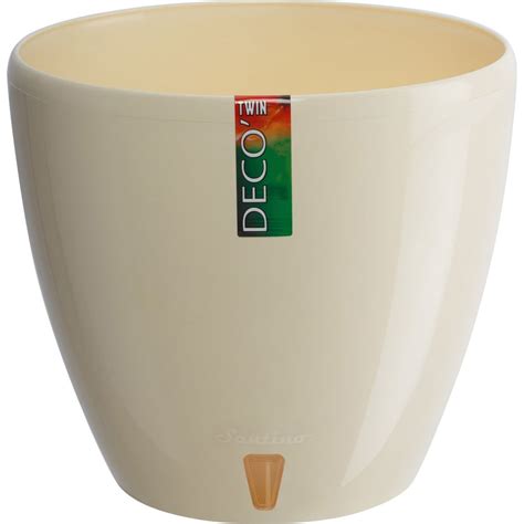 Горшок SANTINO ДЕКО ТВИН 9 л, 26х23.5 см, кремовый 050107 - выгодная ...