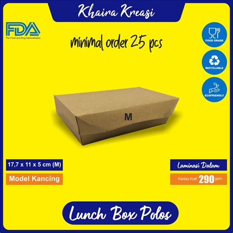 Jual Lunch Box Kotak Makan Box Makanan Dus Makanan Kertas Kraft 290