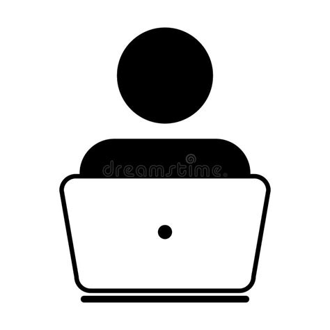 user icon vector  laptop computer male person profile avatar stock