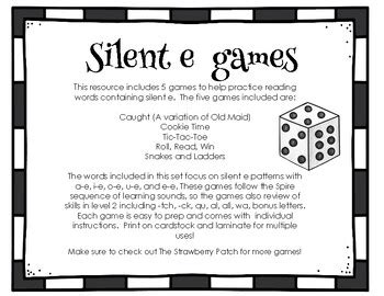 Silent e Games by The Strawberry Patch | TPT