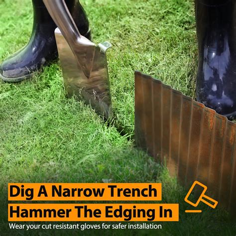 Snapklik.com : Pre-Rusted Wide-Corrugated Garden Edging, 10" x20Ft