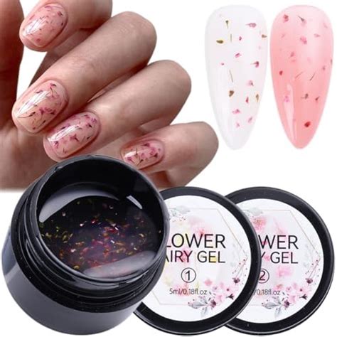 Amazon Bellecrey Dried Flowers Gel Nail Polish Flower Fairy Gel