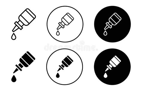 Eye Drop Icon Collection Of Outline Thin Line Symbol Or Sign Stock