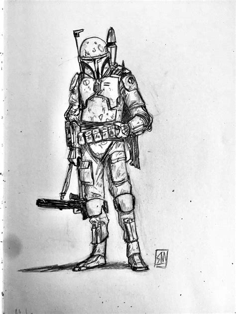 Boba Fett Sketch By Skiptoons On Deviantart