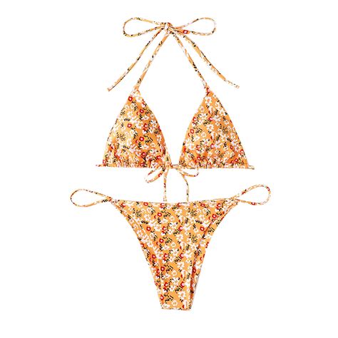 Moda Mujer Split Traje De Ba O Mostrar Cintura Sexy Bikini Floral Fridja Nalpqowj Bodega