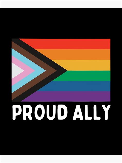 "Proud Ally | Pride Month LGBTQ Black Pride Flag" Photographic Print ...