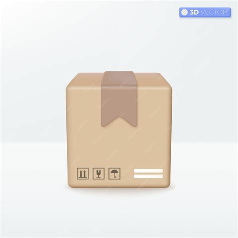 Premium Vector | Realistic cardboard box icon symbols Blank white cube ...