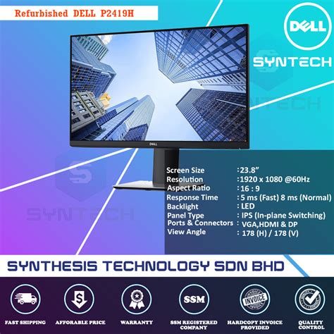 Refurbished Dell P2419h 24 Full Hd Ips Professional Led Monitor