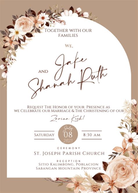 Rustic Nude Brown Wedding Invitation Artofit