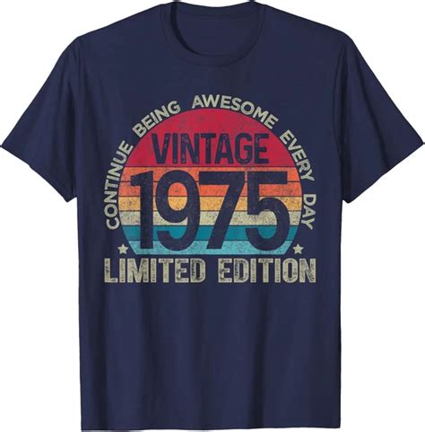Hot Trending T Shirt With 46Th Birthday Retro Limited Edition 1975 Vintage Birthday T Shirt