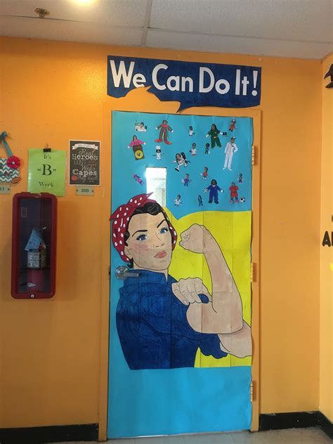 Rosie The Riveter Girl Power Women S History Month Classroom Door History Classroom Womens