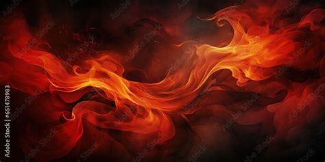 Black Red Abstract Background Toned Fiery Red Sky Flame And Smoke