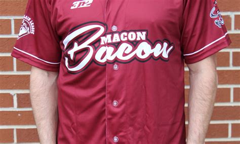 Custom Authentic Macon Bacon Alternate Maroon Jersey Macon Bacon Baseball