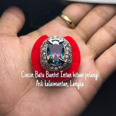 Jual Cincin Batu Buntet Intan Hitam Pelangi Asli Kalimantan Di Lapak H