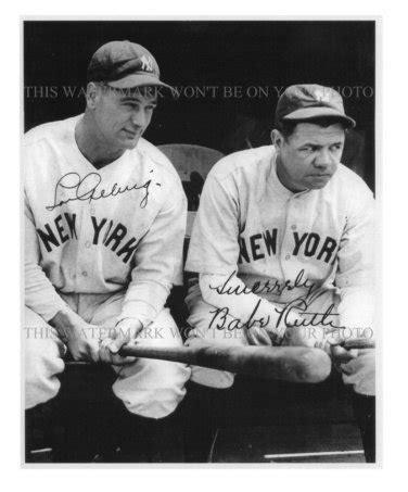 BABE RUTH AND LOU GEHRIG BASEBALL LEGENDS SIGNED AUTOGRAPHED 8x10 RPT PHOTO