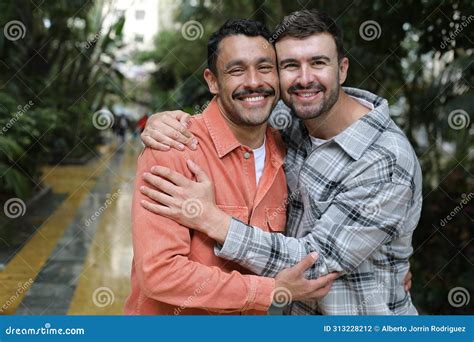 Beautiful Gay Couple Close Up Stock Photo Image Of Interracial Attractive