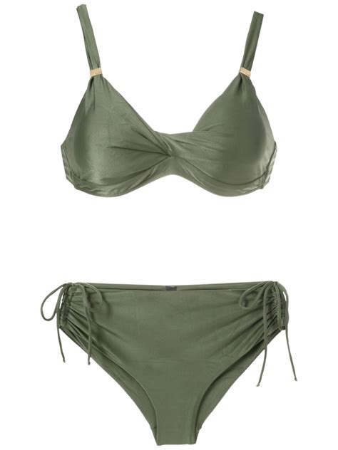Lygia Nanny Marcela Bikini Set Green FARFETCH UK