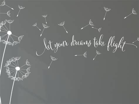 Dandelion Blowing With Quote Wall Sticker Floral Sticker Flower
