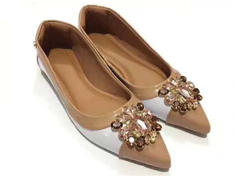 Sapatilha Feminina Pedraria Inverno 2019 Nude Branco Luxury Parcelamento Sem Juros