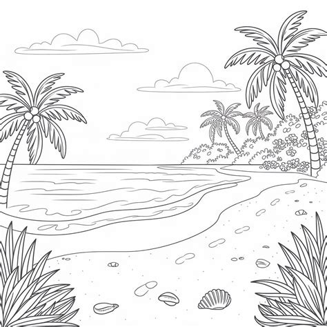 Desenhos Para Colorir Praia - 5