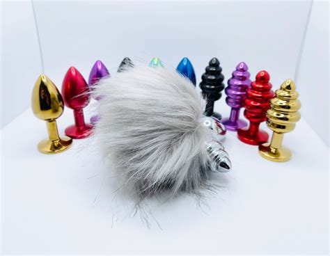 Fluffy Gray Bunny Tail Butt Plug Mature Custom Butt Plug Small Etsy