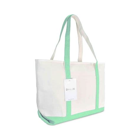 Dalix 23 Mint Green Large Heavy Duty 24 Oz Cotton Canvas Shopping