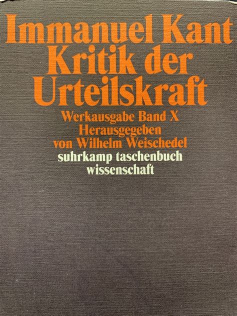 Kritik Der Urteilskraft Werkausgabe German Edition By Immanuel Kant