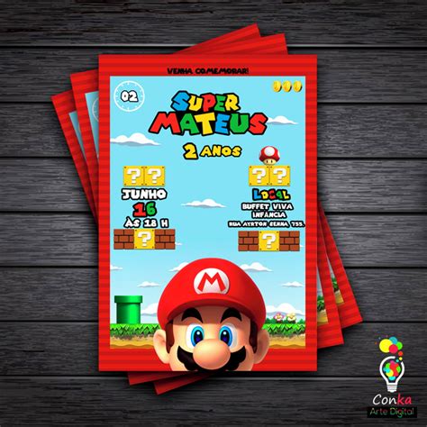 Convite Digital Super Mario Bros Elo Produtos Especiais