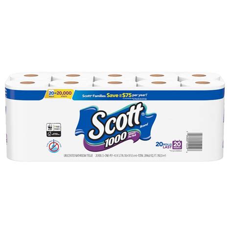 21915 - Scott Bath Tissue, 1000 Sheets - 20 Rolls - BOX: 20Rolls