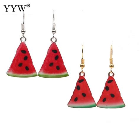 New Design Watermelon Earrings Hook Drop Earring Enamel Dangle Earrings